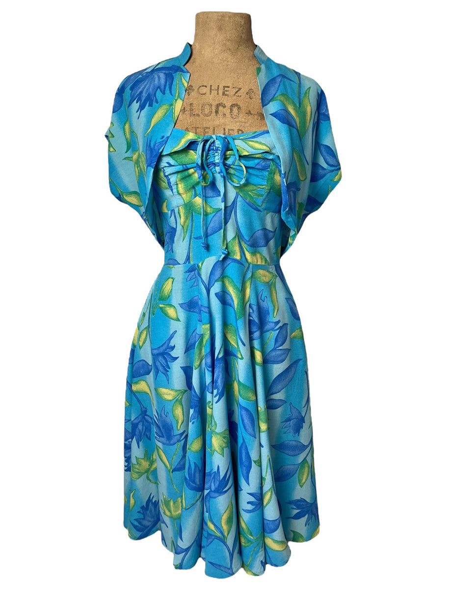 Blue Lagoon 1940s Style Marta Halter Swing Dress Blue Lagoon 1940s Style Marta Halter Swing Dress