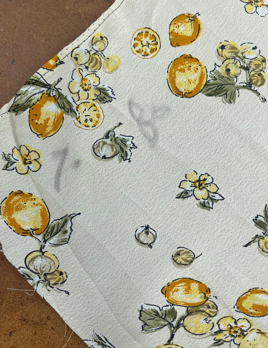 Ivory Lemon Print Fabric 2.5 yds Loco Lindo