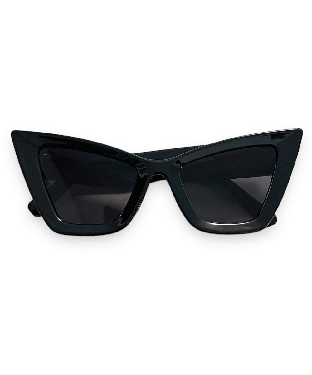 Black Edgy Inset Sharp Cat Eye Sunglasses – Loco Lindo