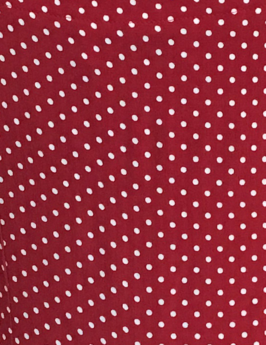 Red & White Big Polka Dot Button Up Collared Hi-Low Blouse - FINAL SAL –  Loco Lindo