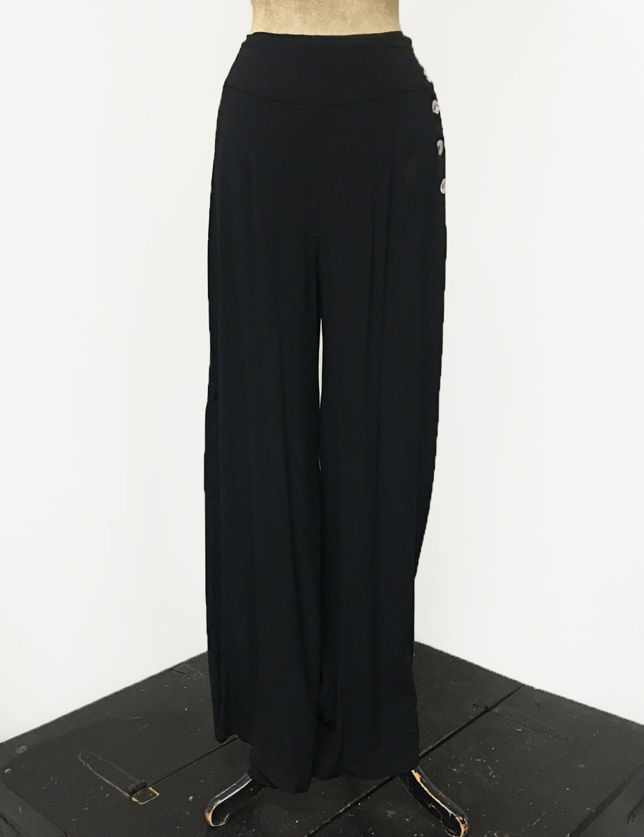 CANTON 80s〜90s W33 old コットンツイル フレアパンツ 黒 90's 