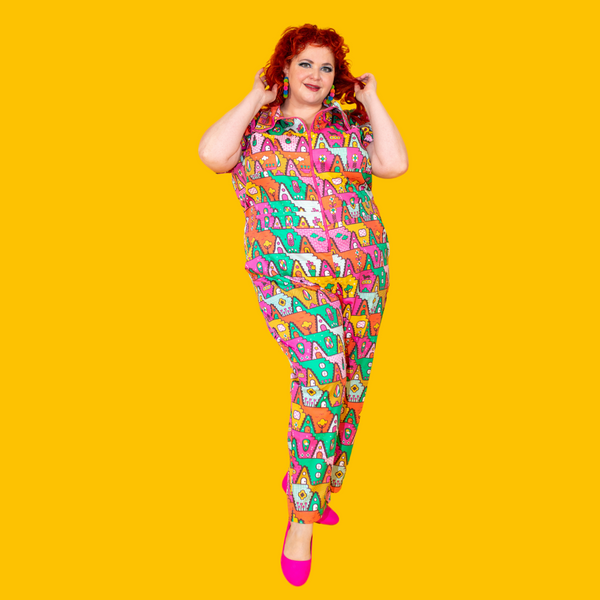 8-Bit A-Frames Jumpsuit in Bright Day