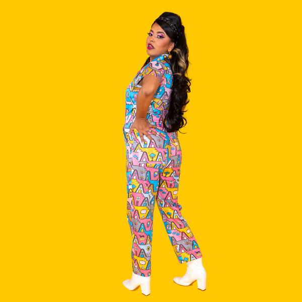 8-Bit A-Frames Jumpsuit in Pretty Pastel
