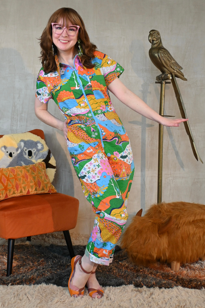 Landscape Jumpsuit in Rainbow Farm- Re-Stocked!