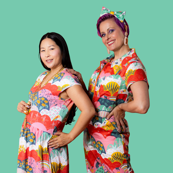 Jumpsuit in Mint & Strawberry Meadow Print