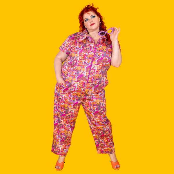 Groovy Mushrooms Jumpsuit in Sunset