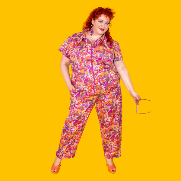 Groovy Mushrooms Jumpsuit in Sunset