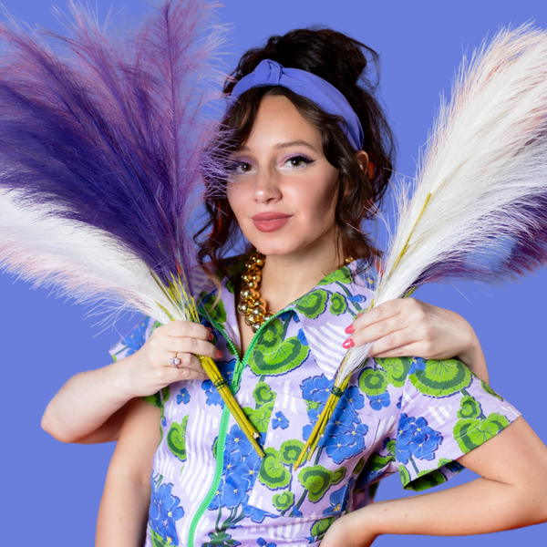 Modflower Wallpaper Jumpsuit in Lavender