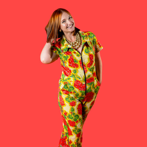 Modflower Wallpaper Jumpsuit in Sunshine