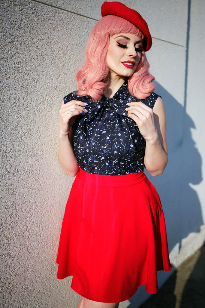 red skater skirt dress Harlequin Red and Black Long Sleeve Skater Dress