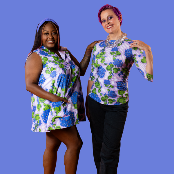 Modflower Wallpaper 3/4 Sleeve Tee in Lavender