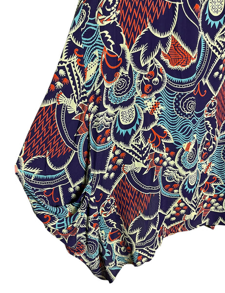 SAMPLE - Abstract Navy Boho Pocket Sundress - Size Small