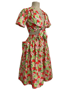 Scout Apple a Day Print Daisy 1940s Tie Top