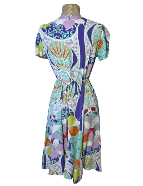 Aqua Abstract Artist Retro Rita Dress