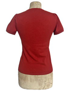 Rust Red Audrey Short Sleeve Knit Top