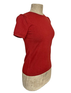 Rust Red Audrey Short Sleeve Knit Top