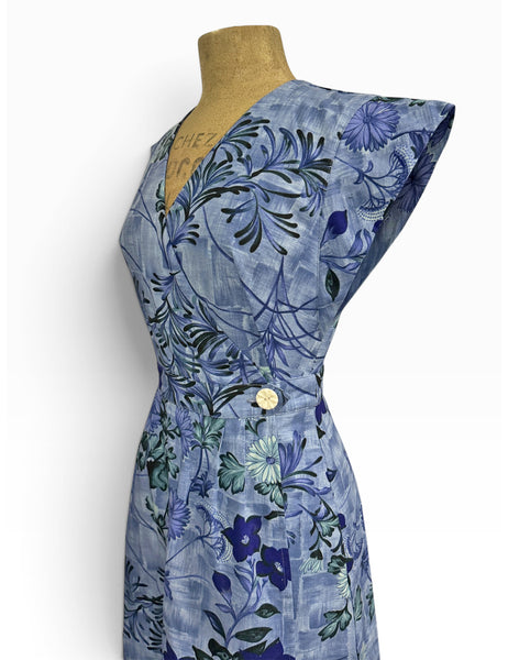 Scout 1940s Style Azure Isles Garden Wrap Dress