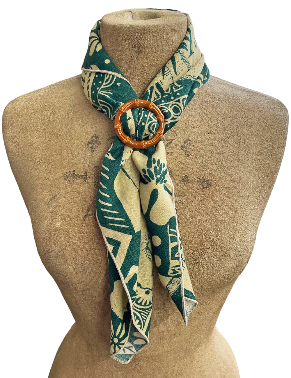 Bamboo Retro Tiki Scarf Ring