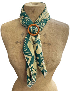 Bamboo Retro Tiki Scarf Ring