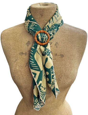 Bamboo Retro Tiki Scarf Ring