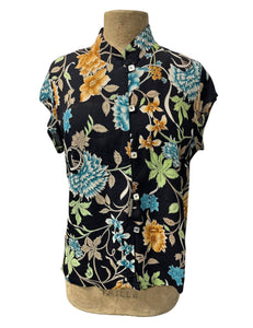 DAMAGE - Black Floral Tea Timer Top - Large
