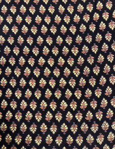 Black & Gold Baroque Rayon Crepe Fabric - 2 yds