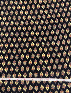 Black & Gold Baroque Rayon Crepe Fabric - 2 yds