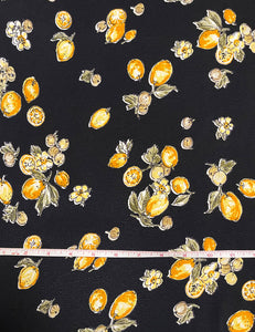 Black Lemons & Ivory Lemons Rayon Crepe Fabric Bundle