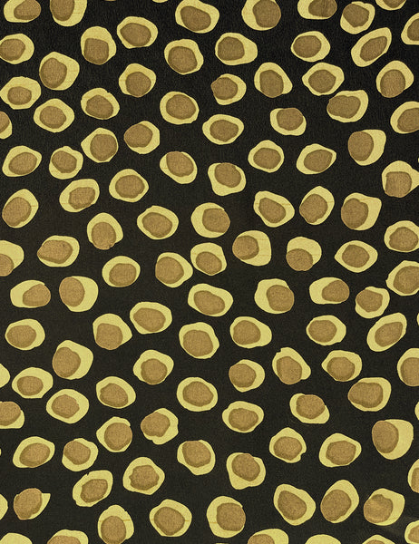 Black Olive Dot Rayon Crepe Fabric - 4 yds