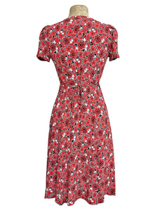 Red & Black Floral Frenzy Print Retro Rita Dress