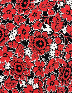 Red & Black Floral Frenzy Print Retro Rita Dress