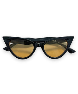 Black & Yellow Tinted Bat Attack Cat Eye Sunglasses