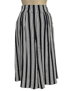 Black & White Noir Stripe High Waisted Culottes