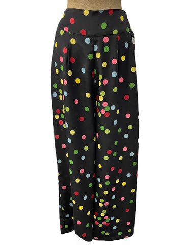 Black Circus Dot High Waisted Palazzo Pants