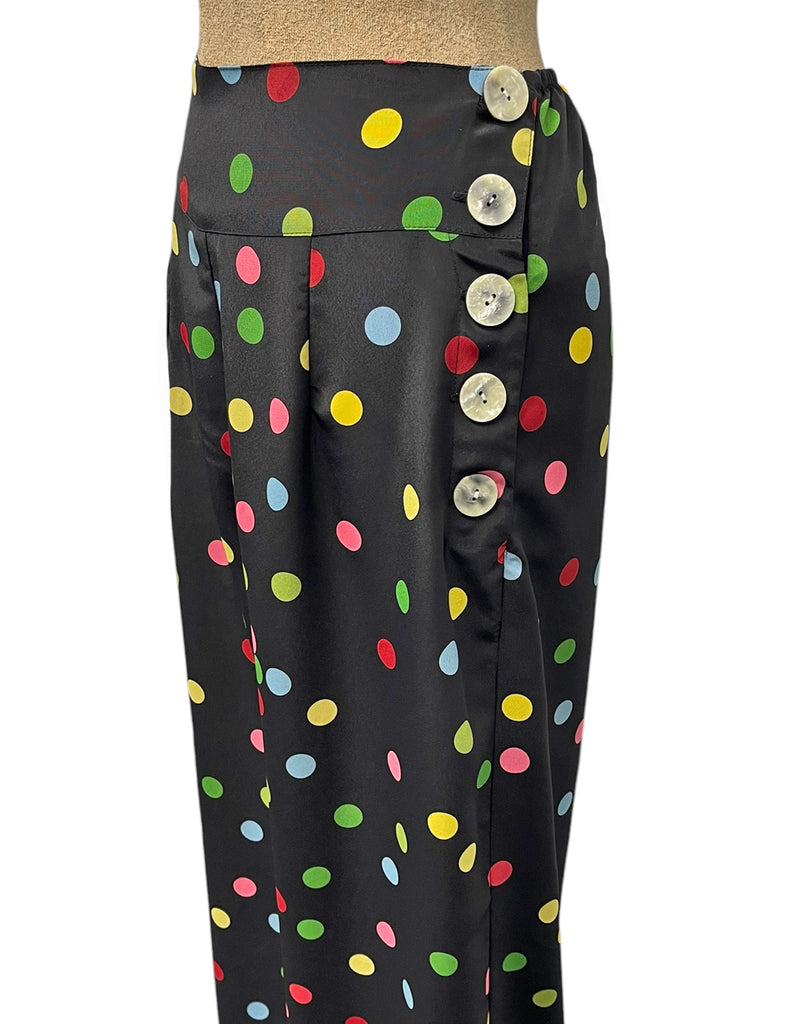 Solid Black Retro 1940s Style High Waisted Palazzo Pan – Loco Lindo