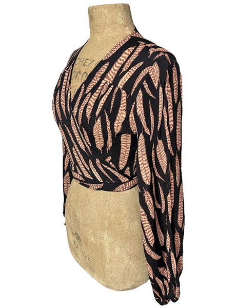 Fall Feathers Babaloo Bell Sleeve Wrap Top