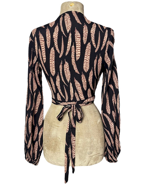 Fall Feathers Babaloo Bell Sleeve Wrap Top