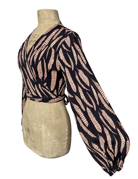 Fall Feathers Babaloo Bell Sleeve Wrap Top