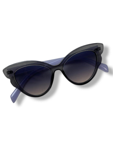 Slate & Purple Retro Style Butterfly Frame Sunglasses