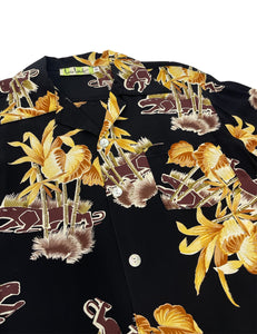 Black & Tan Panther Print Men's Sonny Button Up Shirt