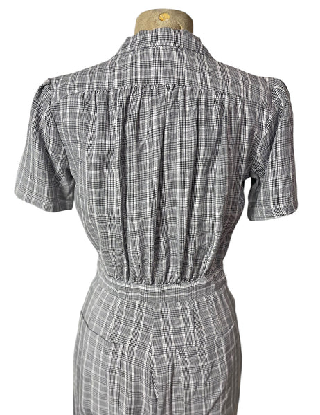 Black & White Cotton Plaid 1940s Pacific Coveralls