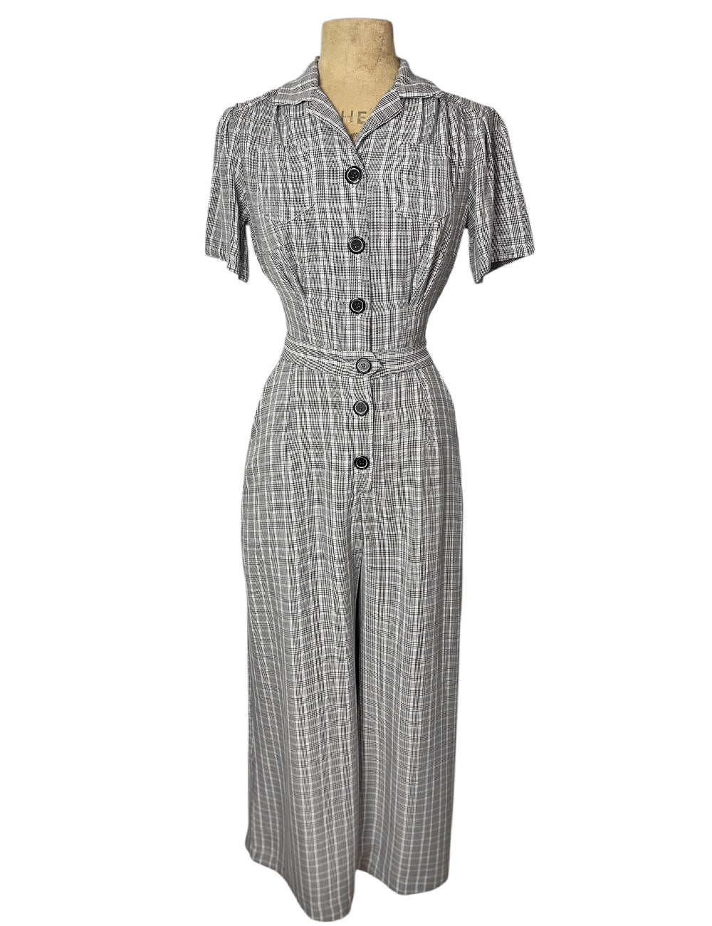 Black & White Cotton Plaid 1940s Pacific Coveralls