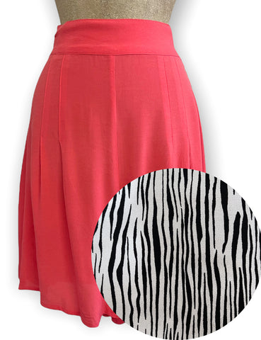 PREORDER - Black & White Zebra Stripe Retro High Waisted Shorts