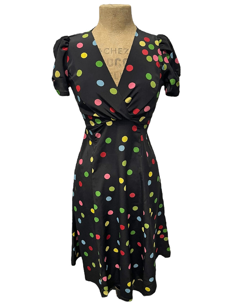 Black Circus Dot Retro Inspired Rita Dress – Loco Lindo