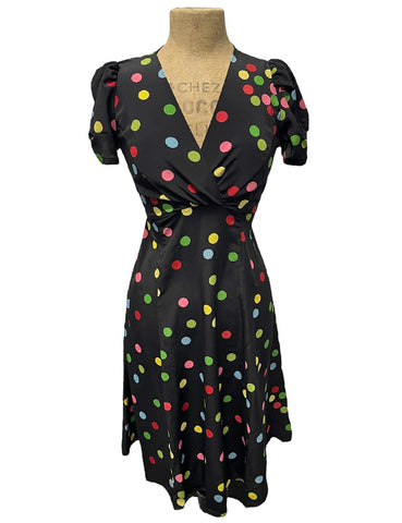Black Circus Dot Retro Inspired Rita Dress