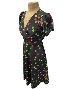 Black Circus Dot Retro Inspired Rita Dress