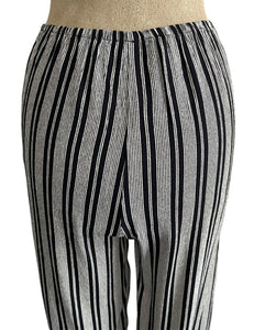 Black & White Noir Stripe Louise Lounge Capri Pant