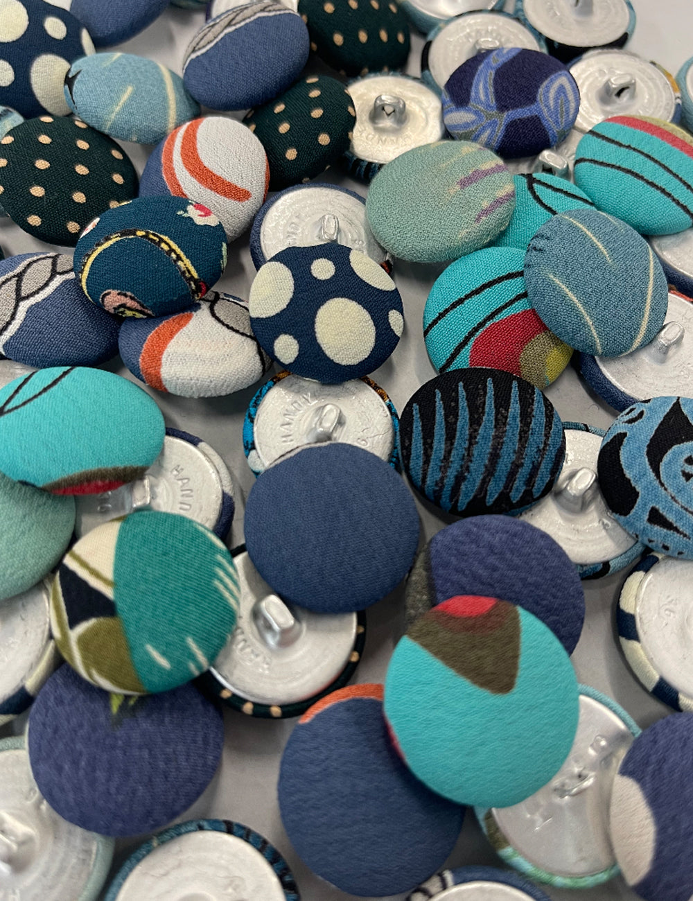 Misc Blue Covered Buttons - Bag of 50 pieces