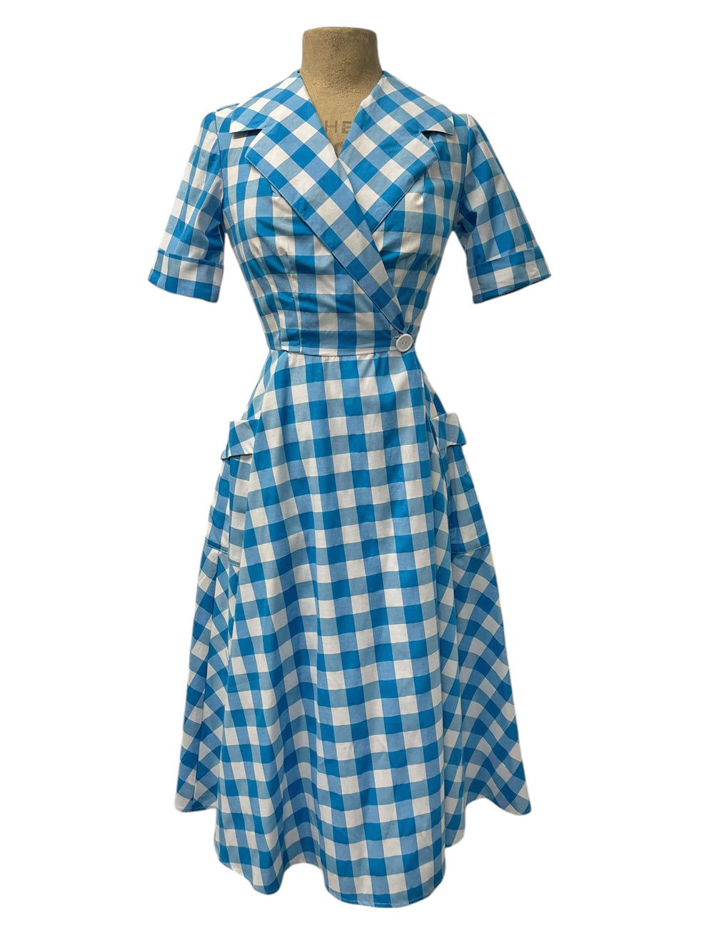 Scout Blue Gingham Shawl Collar Meadow Dress