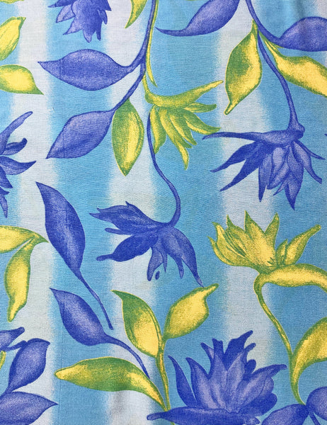 Blue Lagoon Rayon Crepe Fabric - 2 & 2/3 yds